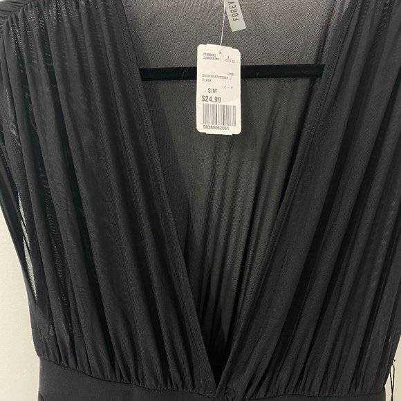 Black Maxi Deep V Plunge Swim Cover Up - Picture 2 of 5